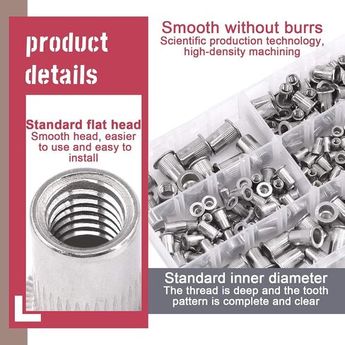 Hilitchi SAE Stainless Steel Rivet Nuts Threaded Insert Rivnuts (#8-32“-(50PCS)) in Kuwait