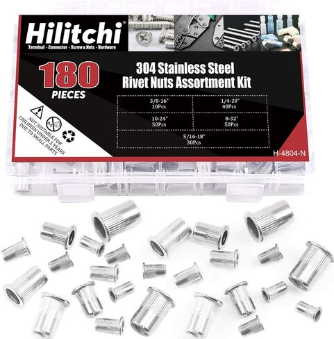 Hilitchi SAE Stainless Steel Rivet Nuts Threaded Insert Rivnuts (#8-32“-(50PCS)) in Kuwait