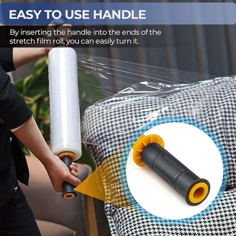 SUNQEBO Plastic Wrap for Moving, Shrink Stretch Wrap Roll Film Packing with Handles, (15"x1000 Feetx60, 4 Pack) Industrial Strength Cling Wrap for Furniture Moving, Packing, Shipping Supplies in Kuwait