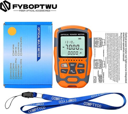 FYBOPTWU - 4 في 1 وظيفة 30 ميجاوات VFL محدد موقع الأخطاء البصرية ومقياس الطاقة الضوئية المحمول OPM (FC/SC/ST) واختبار شبكة RJ45 وإضاءة LED، اختبار الألياف البصرية المحمولة، النطاق: (-70) ديسيبل مللي متر ~ (+10) ديسيبل ميلي واط in Kuwait