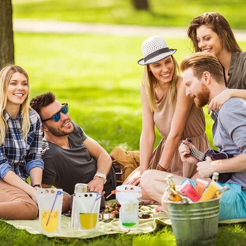 SelfTek 121 قطعة من أكياس المشروبات للبالغين، أكياس عصير عصير قابلة للإغلاق مع شفاطات ×30 وقمع ×1، 60 كيس مصاصات، أكياس بلاستيكية شفافة لأكياس المشروبات للبالغين والأطفال in Kuwait