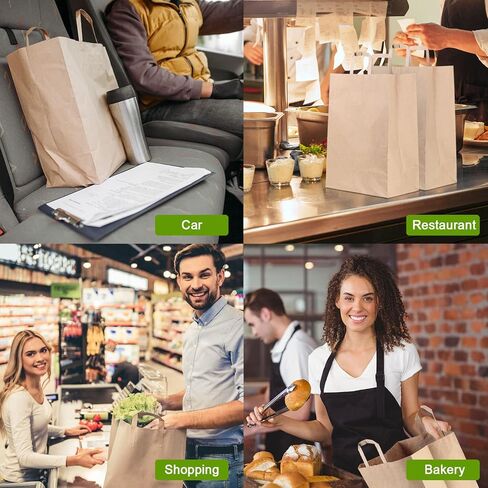 150 قطعة من أكياس البقالة الورقية بمقابض من Fuutreo مقاس 12 بوصة × 7 بوصة × 17 بوصة من ورق الكرافت البني وأكياس البقالة أكياس التسوق بوزن 70 رطلًا وأكياس ورقية كبيرة شديدة التحمل وأكياس البيع بالتجزئة وأكياس أكياس الورق السائبة وحقائب الهدايا الجاهزة in Kuwait