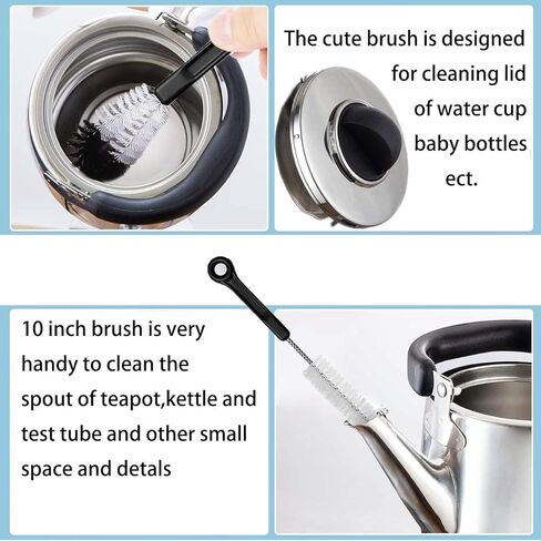 منظف لفرش الزجاجات، عبوة من 5 قطع، زجاجة مياه طويلة وفرشاة لتنظيف القش، مجموعة أسلاك المطبخ لتنظيف الأقطار والأحجام المختلفة in Kuwait