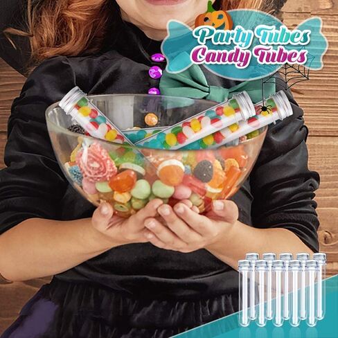 ماستربوكسان 30 قطعة من أنابيب اختبار الحفلات العلمية 45 مل 25 × 140 مم، أنابيب اختبار بلاستيكية شفافة، أنابيب حلوى حلوى العلكة، أنابيب لتخزين الحلوى والخرز، تجارب علمية in Kuwait