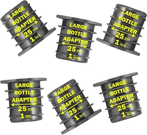 محولات سكب المشروبات الكحولية 6 قطع - تكيف أي صنبور سكب مشروبات كحولية أو زيتية في وعاء سكب مشروبات كبير - يناسب الزجاجات الكبيرة جدًا حتى 1 بوصة / رقبة 25 مم in Kuwait
