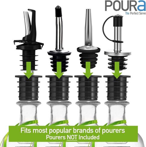 محولات سكب المشروبات الكحولية 6 قطع - تكيف أي صنبور سكب مشروبات كحولية أو زيتية في وعاء سكب مشروبات كبير - يناسب الزجاجات الكبيرة جدًا حتى 1 بوصة / رقبة 25 مم in Kuwait