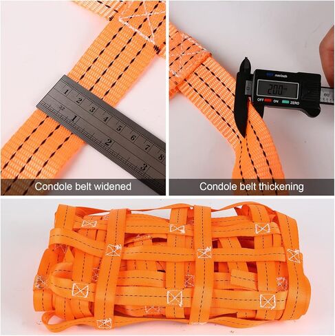 Cargo Lifting Net, AMZGLORY 3.3' x 3.3' Lifting Straps for Hoist Flat Nylon Sling Hoisting Net Hanging Net for Loading and Unloading Cargo, Max Load 661lbs in Kuwait