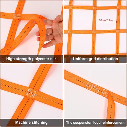 Cargo Lifting Net, AMZGLORY 3.3' x 3.3' Lifting Straps for Hoist Flat Nylon Sling Hoisting Net Hanging Net for Loading and Unloading Cargo, Max Load 661lbs in Kuwait