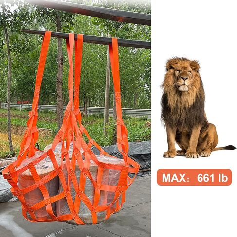 Cargo Lifting Net, AMZGLORY 3.3' x 3.3' Lifting Straps for Hoist Flat Nylon Sling Hoisting Net Hanging Net for Loading and Unloading Cargo, Max Load 661lbs in Kuwait