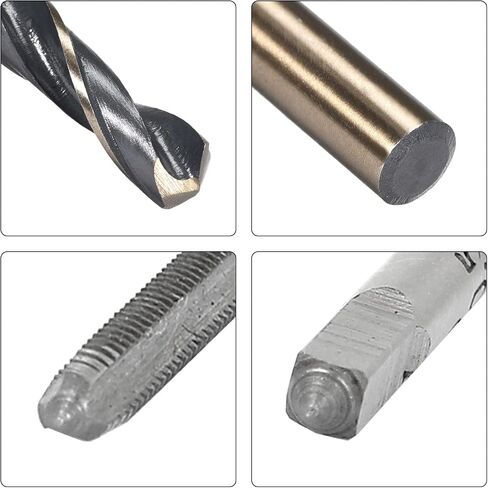 uxcell 3pcs Straight Threaded Tap M3 x 0.5 Metric SKS2 3 Flutes & 5 Pcs Straight Shank Twist Drill Bits 2.5mm High Speed Steel in Saudi Arabia