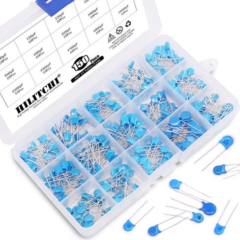 3KV / 100pF to 10000pF High Voltage DIP Ceramic Capacitor Assortment Kit, 150pcs, 15 Value in Saudi Arabia