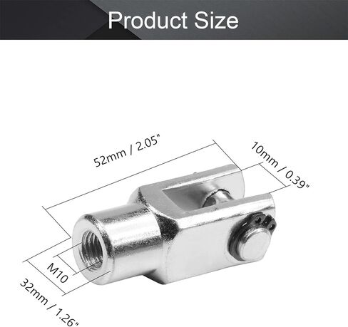 Aicosineg اسطوانة الهواء Clevis Y المشتركة M10x1.25in أنثى الموضوع Y موصل 2.04in طول اسطوانة الهواء قضيب Clevis نهاية هوائي اسطوانة الهواء موصل المناسب لصناعة النسيج الكيميائية الإلكترونية in Kuwait