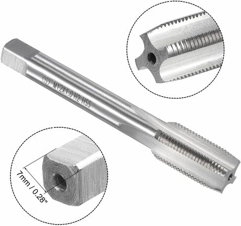 Mactoom 14 مم × 1.25 HSS مجموعة الصنبور والقالب المترية خيط اليد اليمنى، أداة التنصت DIY 3 قطع (M14 × 1.25 مم) in Kuwait