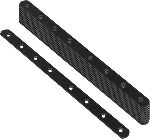 10 عبوات من ألواح طلاء مسطحة سوداء 11 × ¾ بوصة من الفولاذ المقاوم للصدأ بإصدارات ربط لوحات إصلاح دعامات التثبيت موصل شديد التحمل للأثاث الخشب، سمك 3 مم in Kuwait