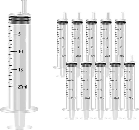 حقنة بلاستيكية 1 مل/سم مكعب من RIOFLY 20 قطعة أدوات حقن قسطرة محكمة الغلق مع قياس للمختبرات العلمية، قياس السوائل، تغذية الحيوانات الأليفة، أداة وضع الزيت أو الغراء in Kuwait
