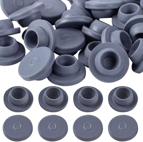 OLYCRAFT 150pcs Vial Rubber Stoppers Mushroom Self Healing Injection Ports Rubber Bottle Stoppers Fit for 13mm/0.5 Inch Opening for Glass Vial and Liquid Culture Jars in Saudi Arabia