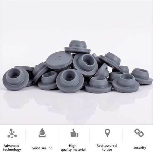OLYCRAFT 150pcs Vial Rubber Stoppers Mushroom Self Healing Injection Ports Rubber Bottle Stoppers Fit for 13mm/0.5 Inch Opening for Glass Vial and Liquid Culture Jars in Saudi Arabia