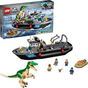 LEGO 76942 Jurassic World Baryonyx Dinosaur Boat Escape Toy with Owen Grady Minifigure, a Dino & 2 Fish Figures, Gift Idea for Boys & Girls in Saudi Arabia