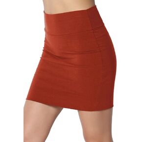 TheMogan Double Layer High Waisted Casual Stretch Jersey Bodycon Mini Skirt