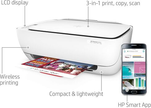 HP DeskJet 3634 Compact All-in-One Wireless Printer with Mobile Printing, HP Instant Ink or Amazon Dash replenishment readyy (K4T93A) in Saudi Arabia