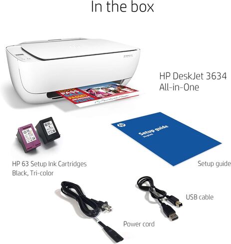 HP DeskJet 3634 Compact All-in-One Wireless Printer with Mobile Printing, HP Instant Ink or Amazon Dash replenishment readyy (K4T93A) in Saudi Arabia
