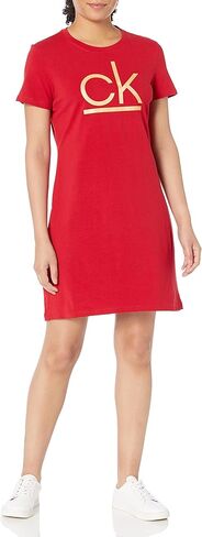Calvin Klein Women's Short Sleeve Logo T-Shirt Dress in Saudi Arabia