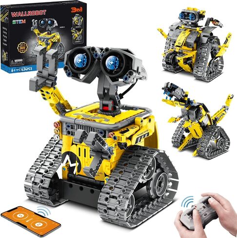 Mibido 3in1 Remote & APP Controlled Robot Dinosaur Building Kit, Educational STEM Projects Coding Set Creative Gifts for Kids Aged 6 7 8 9 10 11 12+, New 2022 (434 Pieces) in Kuwait