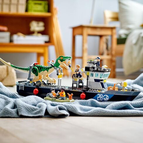 LEGO 76942 Jurassic World Baryonyx Dinosaur Boat Escape Toy with Owen Grady Minifigure, a Dino & 2 Fish Figures, Gift Idea for Boys & Girls in Saudi Arabia