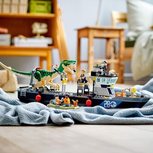 LEGO 76942 Jurassic World Baryonyx Dinosaur Boat Escape Toy with Owen Grady Minifigure, a Dino & 2 Fish Figures, Gift Idea for Boys & Girls in Saudi Arabia