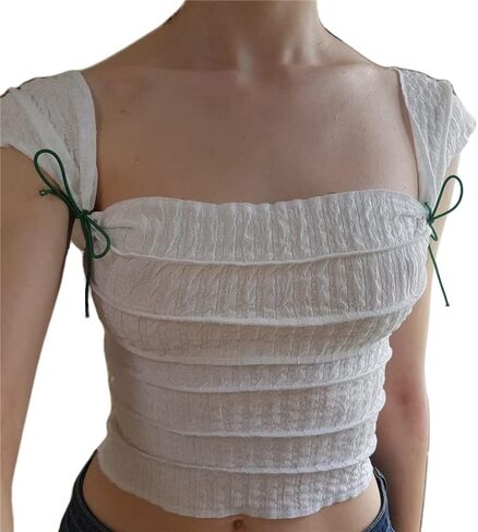 Remidoo Women's Summer Strappy Basic Solid Sleeveless Stretch Crop Tank Top in Kuwait