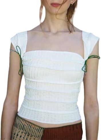 Remidoo Women's Summer Strappy Basic Solid Sleeveless Stretch Crop Tank Top in Kuwait