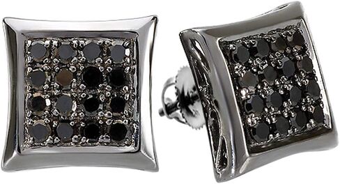 Dazzlingrock Collection 0.75 Carat (ctw) Black Plated Round Diamond Micro Pave Kite Hip Hop Iced Men's & Women's (Unisex) Stud Earrings 3/4 CT in Saudi Arabia