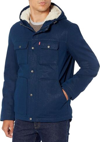 Levi's Men's Quilted Mixed Media Shirttail Work Wear Puffer Jacket معزول in Kuwait