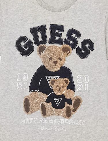 GUESS Boys' Big Texturized Bear Logo Organic Cotton Jersey T-Shirt in Saudi Arabia