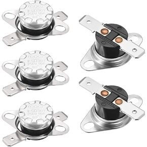 uxcell KSD301 Thermostat 80°C/176°F 10A Normally Closed N.C Adjust Snap Disc Temperature Switch for Microwave,Oven,Coffee Maker 5pcs