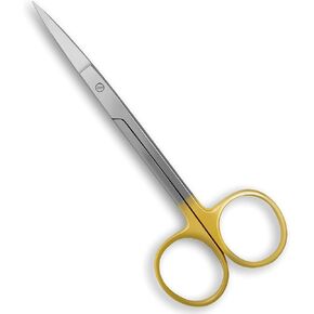 Tungsten Carbide Iris Lab Scissors, 4.5", Curved - Gold Finger Ring Handle, 5X Stronger than Stainless Steel in Saudi Arabia