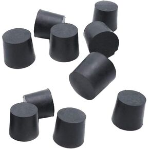 Sscon 10Pcs Black Lab Plugs Solid Rubber Stoppers Size RS-6.5,Length 1" (Diameter: 1.33" x 1.06")