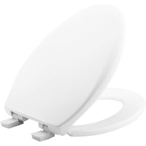 BEMIS 200E4B 390 Affinity Toilet Seat will Slow Close, Never Loosen and Provide the Perfect Fit, ROUND, Plastic, Cotton White