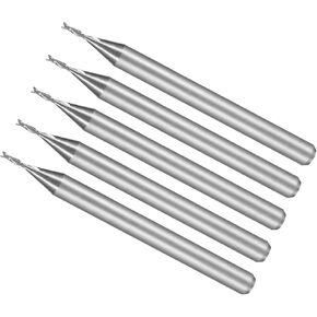 CoCud Spiral End Mills, 1/8" Shank 0.8mm x 3mm Solid Carbide 2-Flute CNC Router Bits Milling Cutters - (Applications: for Plywood Hardwood Plastic), 5-Pieces in Saudi Arabia