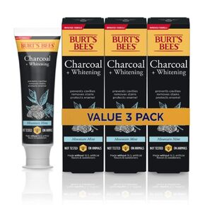 Burt's Bees Toothpaste Charcoal + Hemp Seed Oil Flouride-Free 4.7 Ounce