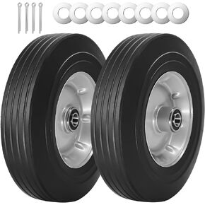 10" x 2.5" Run-Flat Solid Rubber Tire Replacement Wheels with 5/8 Inch Axle Size for Carts, Hand Trucks, and Wagons in Kuwait