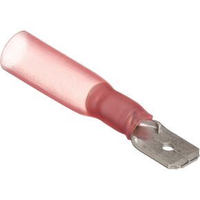 Morris Products 12292 Male Disconnect, Heat Shrinkable, Red, 22-16 Wire Size, 0.032"X0.250" NEMA Tab (Pack of 100) in Saudi Arabia