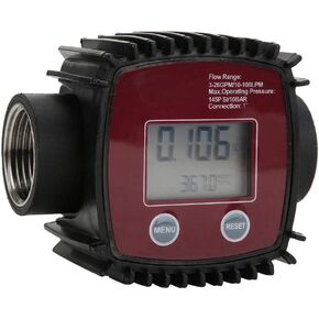 Flow Meter, K25 1 in Female Thread Flowmeter Digital Display Liquid Flow Sensor 10-120L/MIN, for, Chemical, Pharmaceutical(Blue)