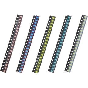 100pcs 5 Types Colors 1206 Red Yellow Blue Green White SMD LED Diode Lights Chips Kits (Surface Mount) 20mA High Intensity Lighting Components Light Emitting Diodes. (1206) in Saudi Arabia