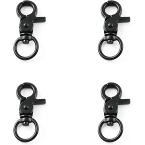 heyous 4pcs Zinc Alloy Trigger Snap Hooks, 48mm 360 Degree Swivel Spring Buckle Metal Swivel Clips Heavy Duty Snaps Hook for Webbing, Straps, Wires, Cords, Pet Collars, Leather Belt etc., Black in Saudi Arabia