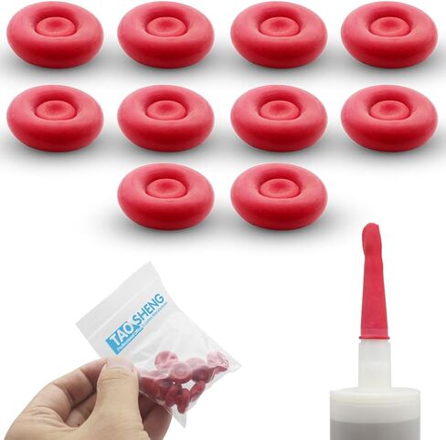 أغطية إغلاق من اللاتكس لأنبوب السد 10 قطع من تاوشينغ، سدادة غطاء حافظة للسد مناسبة عالميًا لإغلاق والحفاظ على أنبوب السد المفتوح، أحمر 10 عبوات in Kuwait