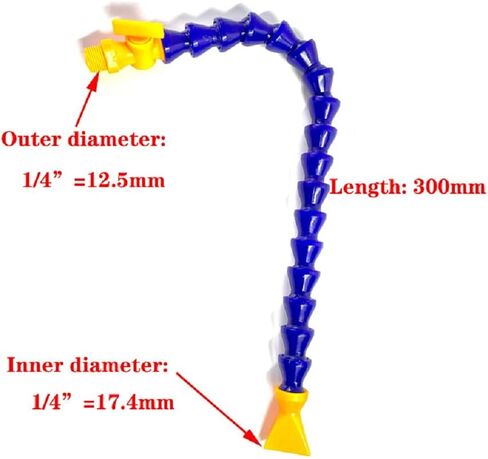 5 قطع 1/4 بوصة PT خرطوم أنابيب تبريد زيت الماء المرن مع مفتاح فوهة مسطحة قابل للتعديل خرطوم حقن أنابيب التبريد لآلة CNC والمخرطة والطحن والآلات الهيدروليكية ونظام تبريد المياه in Kuwait