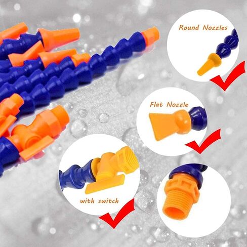 5 قطع 1/4 بوصة PT خرطوم أنابيب تبريد زيت الماء المرن مع مفتاح فوهة مسطحة قابل للتعديل خرطوم حقن أنابيب التبريد لآلة CNC والمخرطة والطحن والآلات الهيدروليكية ونظام تبريد المياه in Kuwait