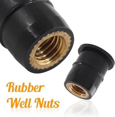 12Pairs M4 Rubber Well Nuts Neoprene Expansion Brass Nuts Fairing Universal Motorcycle Fasteners with Stainless Steel Pozi Screws for Canoe, Boat, Kayak in Kuwait