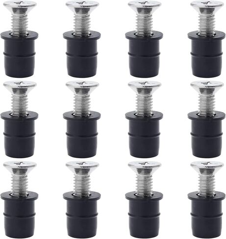 12Pairs M4 Rubber Well Nuts Neoprene Expansion Brass Nuts Fairing Universal Motorcycle Fasteners with Stainless Steel Pozi Screws for Canoe, Boat, Kayak in Kuwait